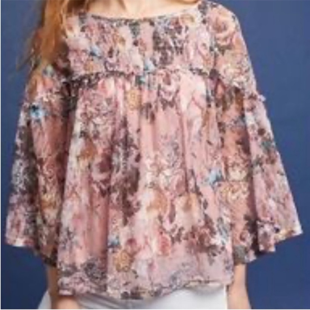 {Anthropologie} Akemi + Kin Lace Bell Sleeve Top - Picture 3 of 10